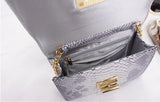 New Design Women Cross Body Bag PU Leather Chain Shoulder Bag Serpentine Pattern Small Messenger Bag Flap With Silver Color