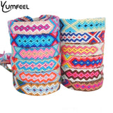 Yumfeel Bohemian Thread Bracelet Retro Handmade Boho Multicolor String Cord Woven Braided Hippie Friendship Bracelets Women Men