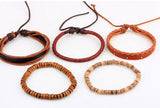 ZOSHI Vintage Tribal Bohemian Wood Beads Bracelet Boho Bracelet Cuff Men Leather Braclet Femme Male Wrist Band Handmade Jewelry