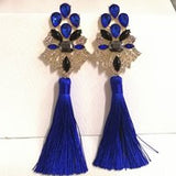 Brincos Grandes Trendy 2017  Big Crystal Long Water Drop Tassel Earrings for Women statement bohemia earrings