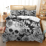Fanaijia 3pcs skull Bedding Set King size Bohemian skull Print Duvet Cover set with pillowcase AU Queen Bed best gift bedline