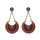 2018 Ethnic Jewelry Bohemia Multicolor Resin Beads  Long  Pendant Vintage Statement Dangle  Earrings For Women Lady Gifts