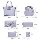 6sets Luxury Brands Women Tote+Shoulder/Messenger+Clutch Composite Bags High Quality Serpentine Python Handbag Designer Bags