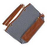 ASDS 2017 New Striped Canvas Handbag Women Shoulder Bags Beach Bag Fashion Zipper Tassel Women Handbag Big Tote Bag