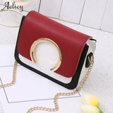 Aelicy women's fashion ring decoration patchwork crossbody shoulder bags 2018 new design ladies women's purses and hand bags