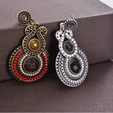 Antique Jewelry 2018 New Fashion Party Dresses Bohemia Style Enamel Beads Statement Drop Earrings Vintage Jewelry for Women