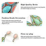 Brincos New Drop Earrings For Women Ethnic Vintage Silver Color Multicolor Bead Large Bohemia Dangle Earrings Statement Jewelry