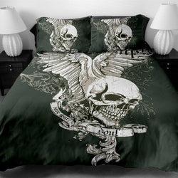 Fanaijia skull Bedding Set King size Bohemian skull Print Duvet Cover set with pillowcase AU Queen Bed best gift bedline