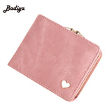 Fashion Colorful Lady Lovely Coin Purse Solid Golden Heart Clutch Wallet Large Capacity Zipper Women Small Bag Cute Card Hold