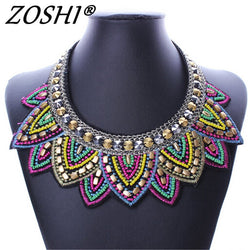 Female vintage choker pendants&necklaces big boho necklaces ethnic bohemian jewelry statement tribal Colorful bijoux femme mujer