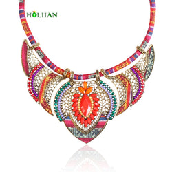 Female vintage choker pendants&necklaces big boho necklaces ethnic bohemian jewelry statement tribal orange bijoux femme mujer