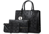 3Pcs Snake Serpentine Women Handbags Set High Quality Pu Leather Shoulder Tote Bag+Chain Female Messenger Bags+Mini Clutch Purse