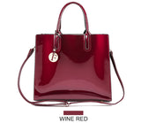 3 Sets High Quality Patent Leather Women Handbags Luxury Brands Tote Bag+Ladies Shoulder Messenger crossbody bag+Clutch Feminina