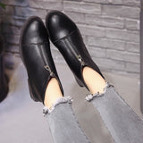 2018 Slip On Elastic Band Rubber Boots Winter Arrival Ankle Chelsea Boots Women Shoes Autumn Square Heel Female Footwear