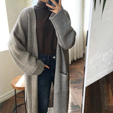 Harajuku Long Cardigan Ladies 2018 Spring Fashion Long Knit Sweater Women Large Coat Casual Black Jacket Winter Clothing Sweater