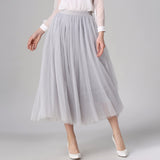 Hot Sale 2018 Summer Fashion Faldas Korean Style Pleated Maxi Skirts Womens Jupe Autumn High Waist Tutu Adult Long Tulle Skirt