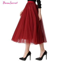 Hot Sale 2018 Summer Fashion Faldas Korean Style Pleated Maxi Skirts Womens Jupe Autumn High Waist Tutu Adult Long Tulle Skirt