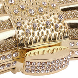 SEKUSA Luxurious Women Clutch Bags Metal Diamonds Chain Shoulder Evening Bags Lady Dress Wedding Dinner Party Handbags