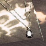 Tocona Bohemian Water Drop Crystal Charm Chokers Necklaces for Women Silver Alloy Chain Chokers Collar Statement Jewelry 4835