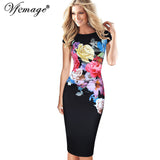 Vfemage Womens Elegant Flower Floral Printed Ruched Cap Sleeve Ruffle Casual bridesmaid Mother of Bride Evening Party Dress 3077