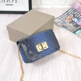Women Messenger Bags PU Leather Crossbody Flap Bag Python Embossed Chain Small Casual Shoulder Bag Girls Gifts Serpentine Design
