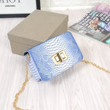 Women Messenger Bags PU Leather Crossbody Flap Bag Python Embossed Chain Small Casual Shoulder Bag Girls Gifts Serpentine Design