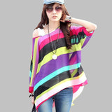 Women's Chiffon Tops 2018 New Fashion Summer Shirt Boho Style Batwing Casual Blouses Blusas 4XL 5XL 6XL Plus Size Women Clothing