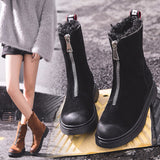 Xiniu Women Winter Keep Warm Snow Boots Fashion Mid-calf Shoes Zip Flat Cotton Boots Non-slip Boots Shoe Botines Mujer 2018