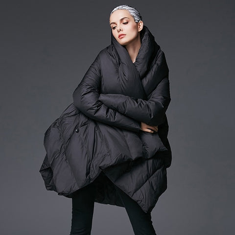 YVYVLOLO Women's Winter Jacket 2018 New Temperament Fashion Cloak Loose parka women down winter coat Warm Jacket Female Overcoat