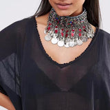 Ztech Collar Coin Necklace & Pendant Vintage Crystal Maxi Choker Statement Collier female Boho Big Fashion Women Jewellery Gifts