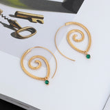 docona Bohemia Personality Round Spiral Drop Earrings Exaggerated Gold Silver Whirlpool Gear Earrings for Women Jewelry 4197