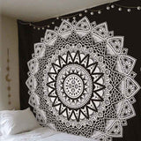 Indian Mandala Tapestry Tai Chi Wall Hanging Tapestries Hippie Bohemian Black Brown Decorative Wall Carpet Yoga Mats