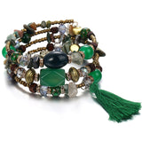 IF YOU Multilayer Bohemian Beads Charms Bracelets For Women Ethnic Tibet Colorful Imitation Natural Stone Bracelets Bangles Men