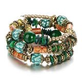 IF YOU Bohemian Beads Crystal Charms Bracelets For Women Ethnic Tibet Multilayer Imitation Natural Stone Bracelets Bangles Men
