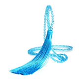LOVBEAFAS Fashion Boho Long Fringe Tassel Necklaces Women Collier Femme Glass Beads Crystal Statement Collar Bohemian Jewelry