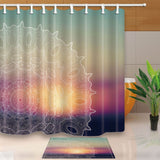 Shower Curtain Indian Mandala Bathroom Curtains Bohemian Decorations Geometric Printed Waterproof Moldproof  With 12 Hooks