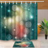 Shower Curtain Indian Mandala Bathroom Curtains Bohemian Decorations Geometric Printed Waterproof Moldproof  With 12 Hooks