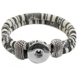 Rivca Jewelry Bohemian Personalized Braided Charm Leather Bracelet For Woman 18mm Snap Button Bracelets Bangles Man P00010