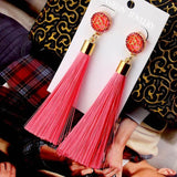 2018 New Fashion Tassel Earrings Boho Bohemian Long Exaggerated Rose Flower Dangling Earrings for Women Wholesale
