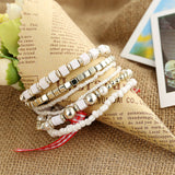 3-4pcs/set Fashion High Quality Boho Bracelets & Bangles Women Beaded Bracelet With Colorful Gem Long Wrap Bracelet for Women