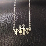 Stainless Steel Girls Boys Necklace Women Mama Kids Neckless Jewelry Accessories Silver Color Family Necklaces Jewerly
