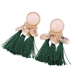 Naomy&ZP Ethnic Tassel Earrings Dangle Bohemian Earrings for Women Coin Boho Fringe Drop Earrings Stones Vintage Jewelry Brincos