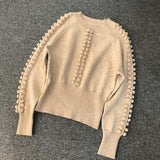BOHO INSPIRED pullover Pompom-embellished sweater long sleeve christmas sweaters jumpers bohemian chic autumn winter warm 2017