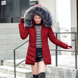 womens winter jackets and coats 2018 Parkas for women 4 Colors Wadded Jackets warm Outwear With a Hood Large Faux Fur Collar